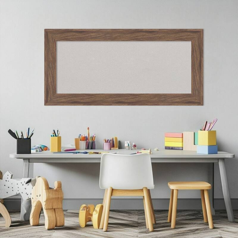 Pia Medium Brown Framed Cork Board - Bulletin Board, Organization Board, Pin Board