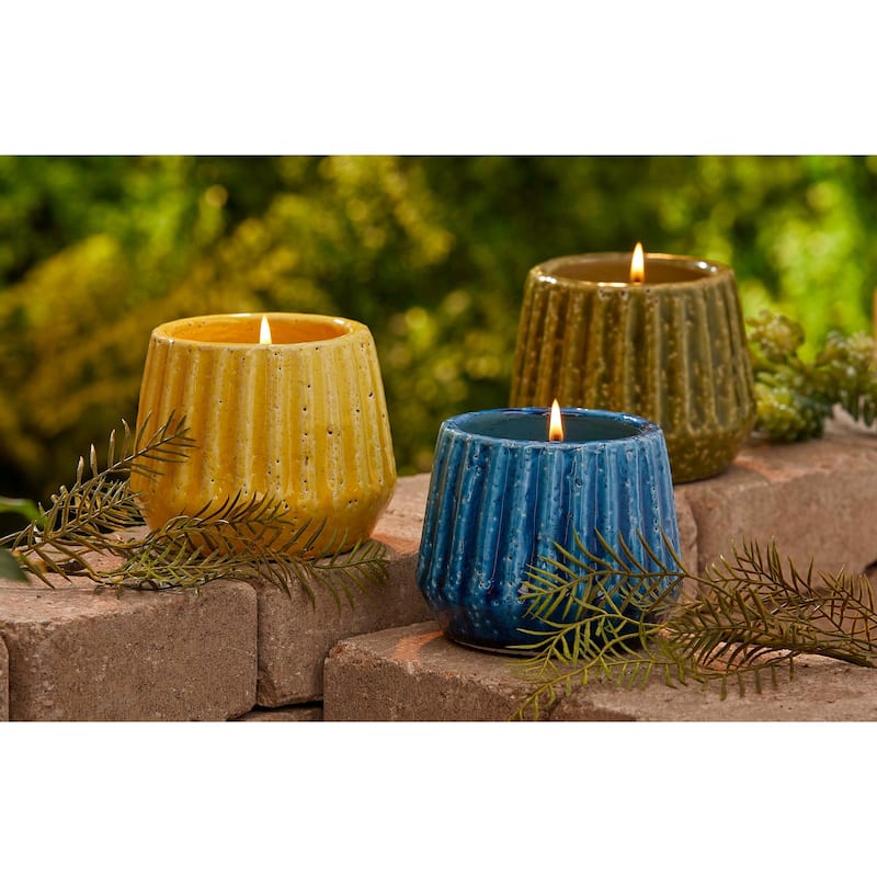 Citronella Unscented Candle in Terra Cotta Pot Green, 4.5L x 4.5Wx 3.75H, 7.1 oz, Burn Time 8 Hrs.