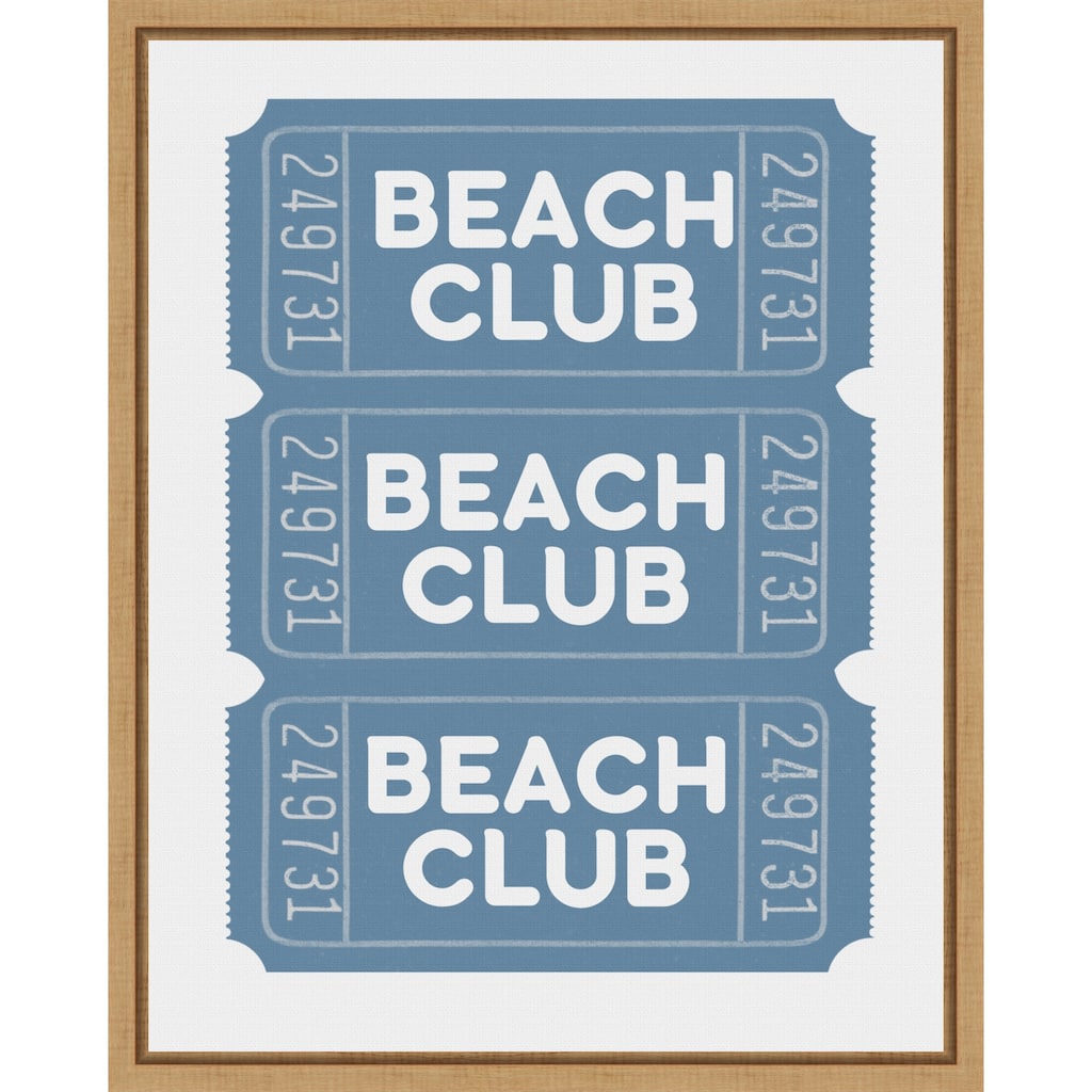 Beach Club Tickets by Jolly and Dash (16 x 20 in.), Framed Canvas Wall Art Print