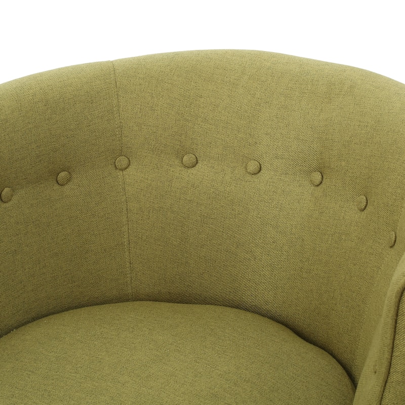 Green Modern 28.75" Upholstered Button Tufted Club Chair with Rubber Wood Legs for Living Room