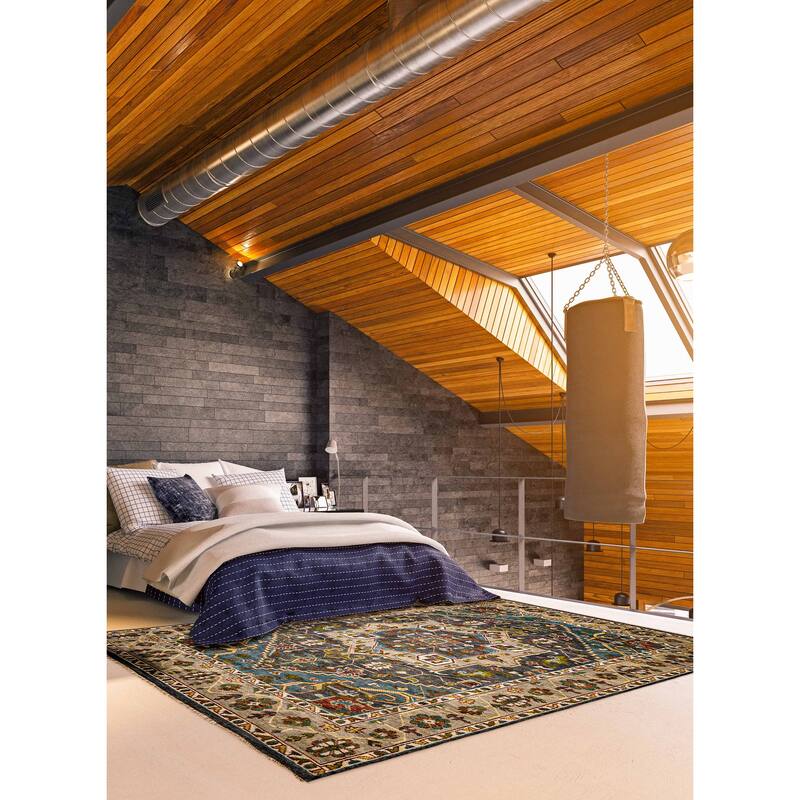 ECARPETGALLERY Hand-knotted Jules Serapi Dark Grey Wool Rug - 9'3 x 12'1