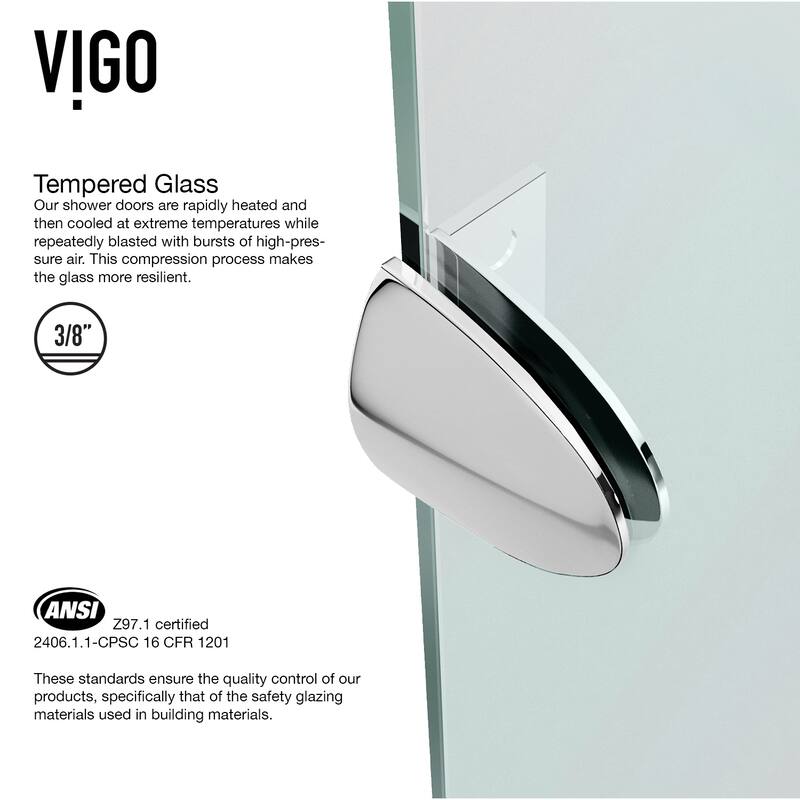 VIGO Verona Frameless Hinged Neo-Angle Shower Enclosure