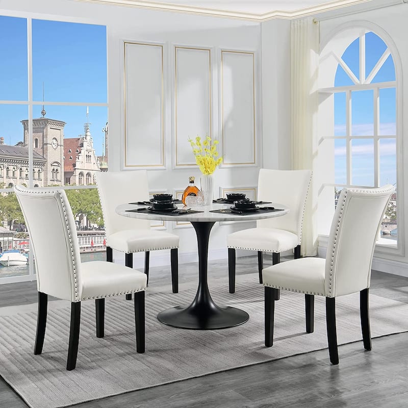 Chairs Faux Leather Dining Chairs Set of 2