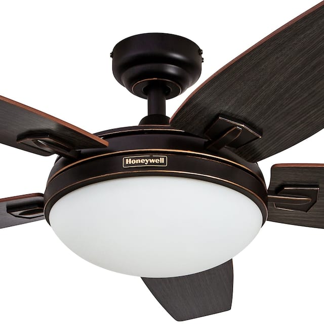 Honeywell Carmel Espresso Ceiling Fan with Integrated Light and Remote - 48-inch