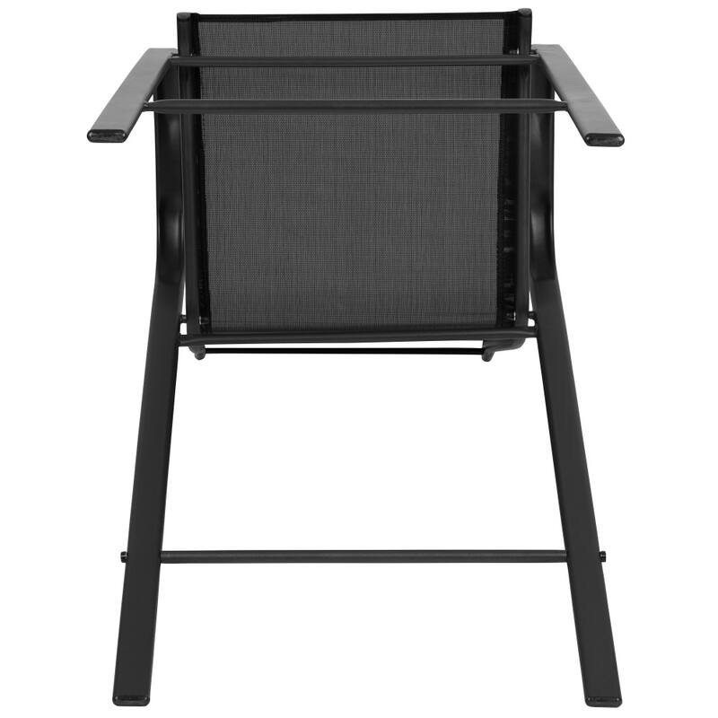 2 Pack Outdoor Barstools with Flex Comfort Material-Patio Stool