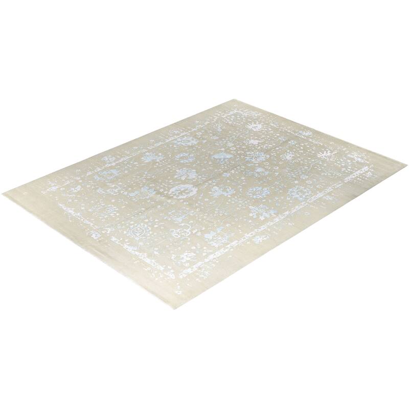 Ikat One-of-a-Kind Hand-Knotted Area Rug - Sand, 9' 2" x 12' 0" - 9' 2" x 12' 0"