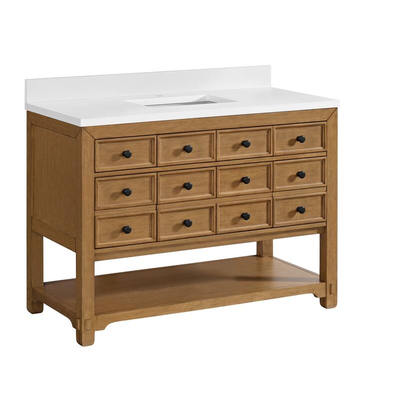 Malibu 48" Single Vanity, Amber Birch