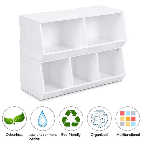 Shop Gymax 2 Set Kids Toy Box Storage Cabinet Flexible Stackable