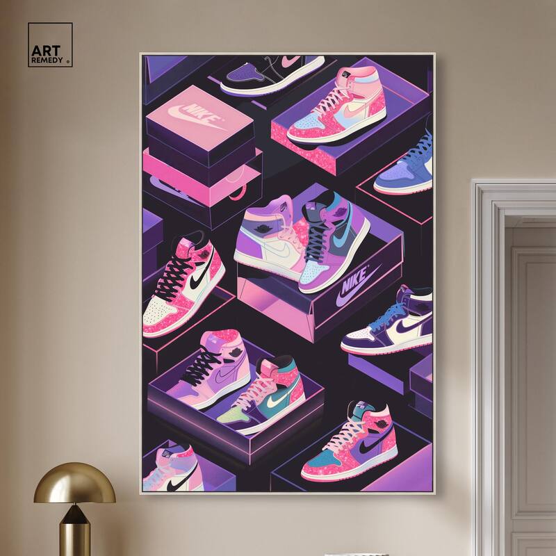 Neon Pastels Sneakers Canvas by Art Remedy