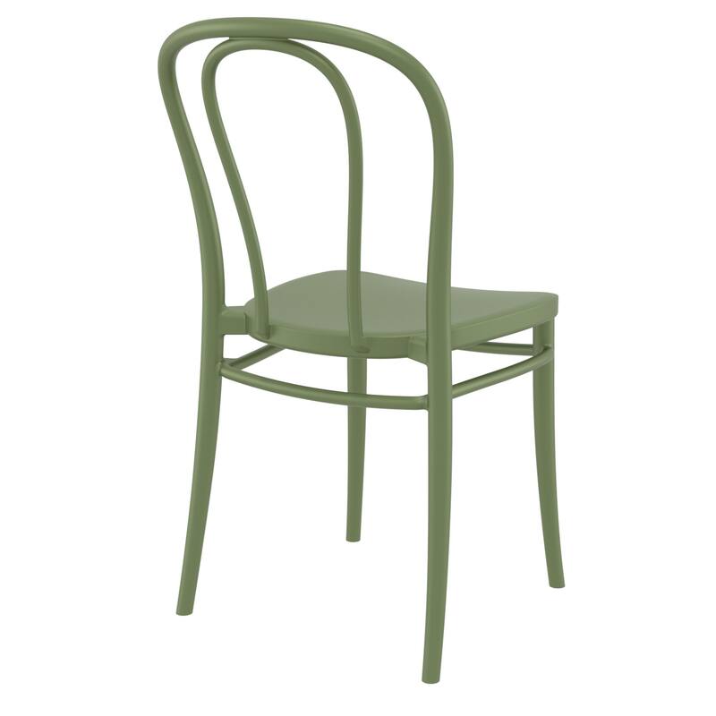 33.5" Olive Green Stackable Patio Armless Dining Chair