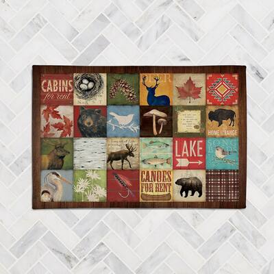 Laural Home Nature's Lodge Collage Chenille Accent Rug