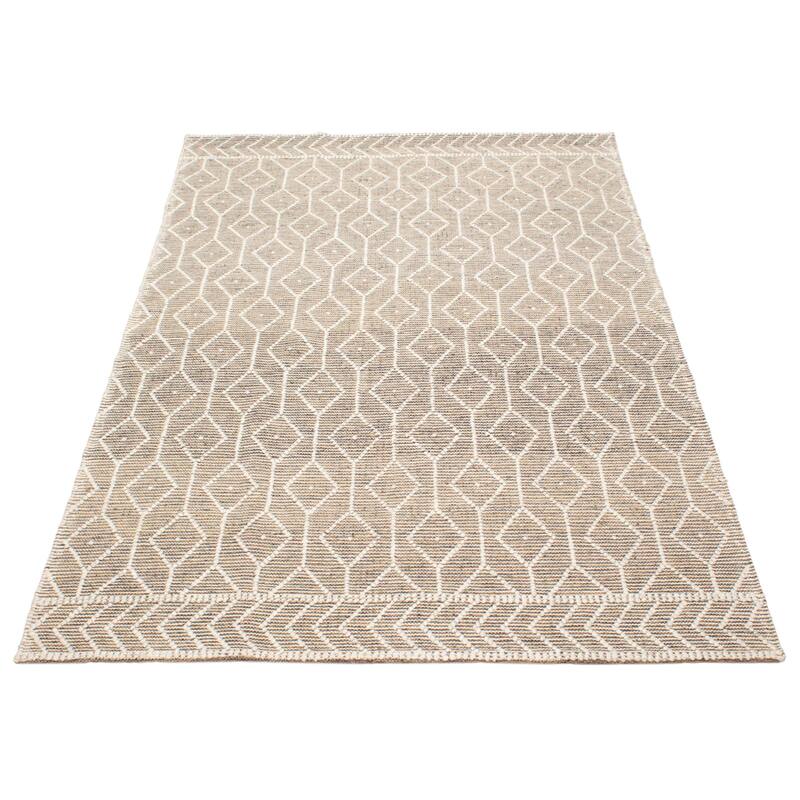 ECARPETGALLERY Braid weave Sienna Brown Wool Rug - 6'0 x 9'3