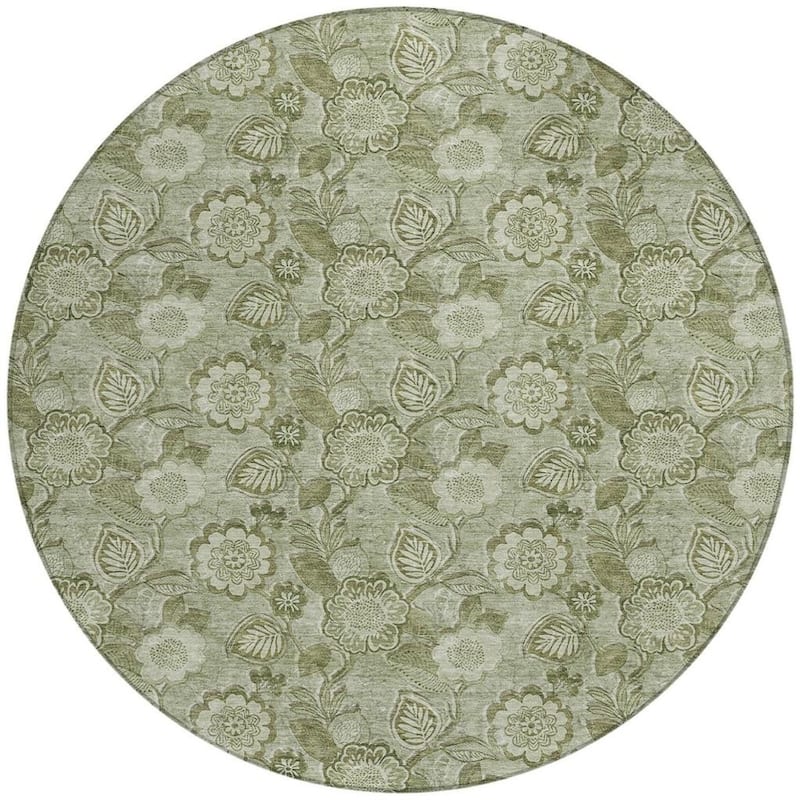 HomeRoots Floral Transitional Rectangle Outdoor Rug