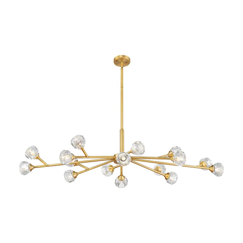 Innovations Lighting Downtown Urban - Aurora - 16 Light 48" Chandelier - Matte Black Finish - Clear Glass