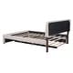 preview thumbnail 7 of 32, Eye-catching Design Teddy Fleece Upholstered Platform Bed with Twin XL Trundle, LED Light, Queen Size