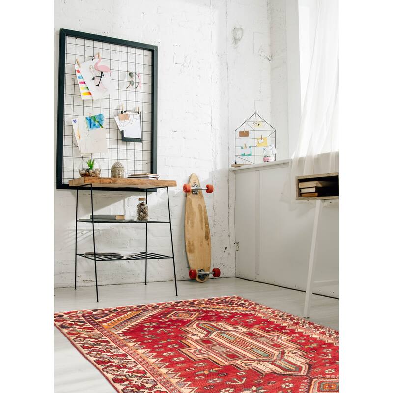 ECARPETGALLERY Hand-knotted Andelz Red Wool Rug - 4'3 x 6'9