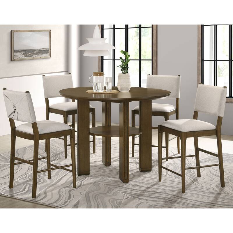 Crispin Brown Upholstered Counter Side Chair (Set of 2)