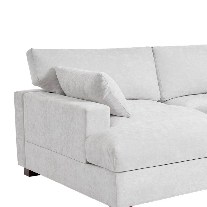 82.5"W Chenille Upholstered Sectional Modular Sofa With Chaise