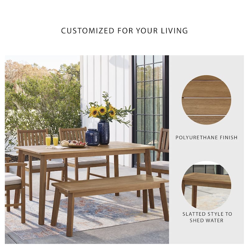 Janiyah Light Brown Bench - 47"W x 16"D x 17"H