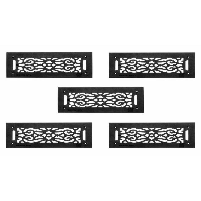 5 Grilles Black Cast Aluminum 5-1/2 x 16 Set of 5 | Renovator's Supply