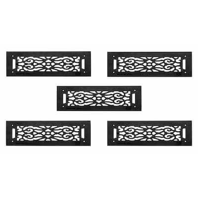 5 Grilles Black Cast Aluminum 5-1/2 x 16 Set of 5 | Renovator's Supply