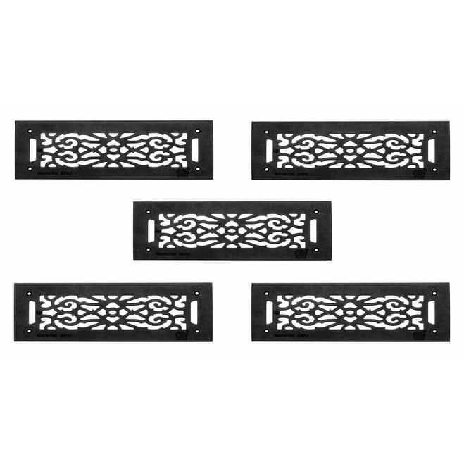 5 Grilles Black Cast Aluminum 5-1/2 x 16 Set of 5 | Renovator's Supply