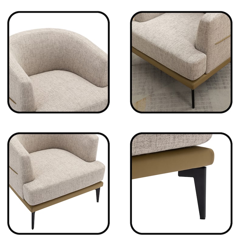 Modern Two-tone Barrel Fabric Chair