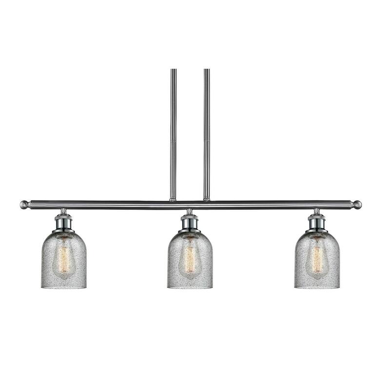 Innovations Lighting Caledonia 3 Light 36" Wide Linear Chandelier - Brushed Satin Nickel / Charcoal