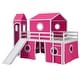 preview thumbnail 11 of 13, Full Size Loft Bed with Slide, Pink Tent, Tower, Playhouse Design & Spacious Under-Bed Storage for Bedroom, Easy Assembly, Pink