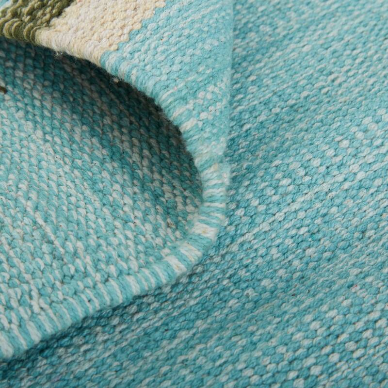 Amara Southwestern Diamonds Rug, Sky Blue/Evergreen, Area Rug