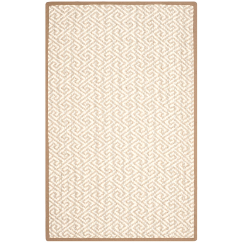SAFAVIEH Natural Fiber Vernice Greek Key Sisal Rug - 6' Square - Natural