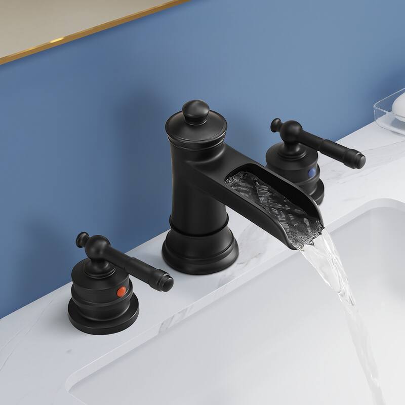 Topcraft Two Handle Waterfall Bathroom Faucet with Pop-Up Drainer