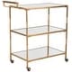 preview thumbnail 5 of 3, SAFAVIEH Aurelius Gold/ Mirror Top Bar Cart - 29.8" x 15.8" x 33.6"
