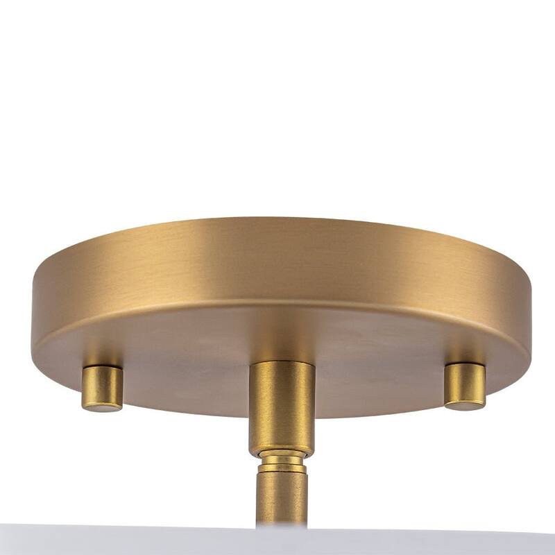 Mid-Century Modern 3-Light Round Opal Glass Semi Flush Mount 14.8in