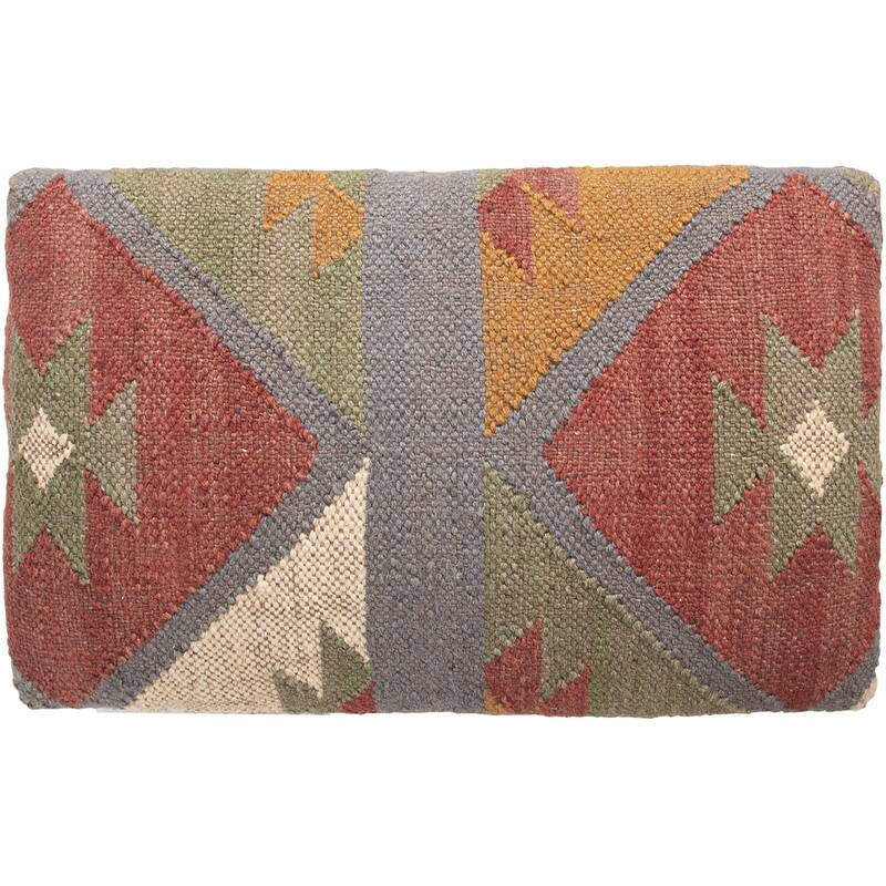 HERAT ORIENTAL Handmade Kilim Upholstered/Cushioned Wood Footstool