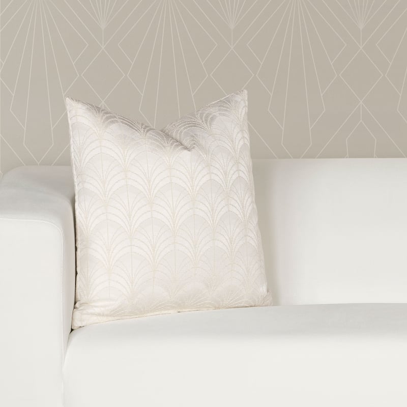 The Great Gatsby At The Gate Art Deco Throw Pillow - 22 x 22 - Pearl
