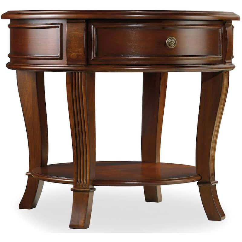 Hooker Furniture Brookhaven 28" Round Living Room Lamp End Table - Medium Cherry