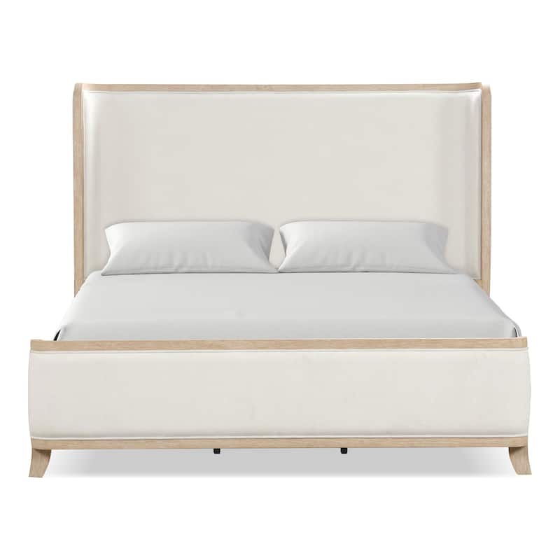 Furniture of America Kian Modern 4-Piece Natural Oak Solid Wood Bedroom Set