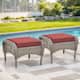 Option Grey Wicker / Red Cushion