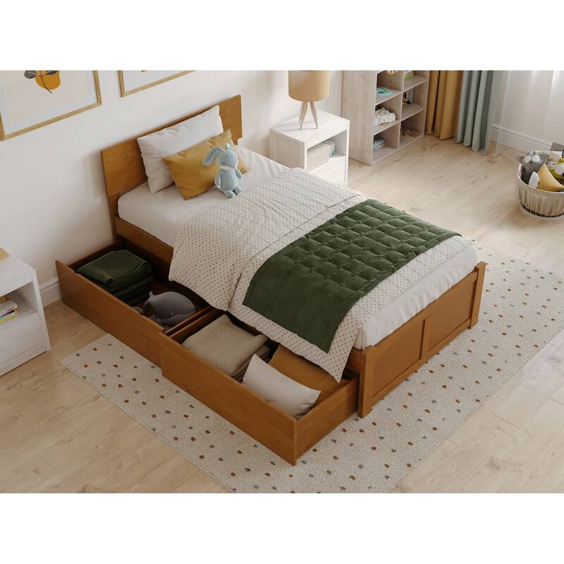 Orlando Platform Bed with Footboard and Storage Drawers