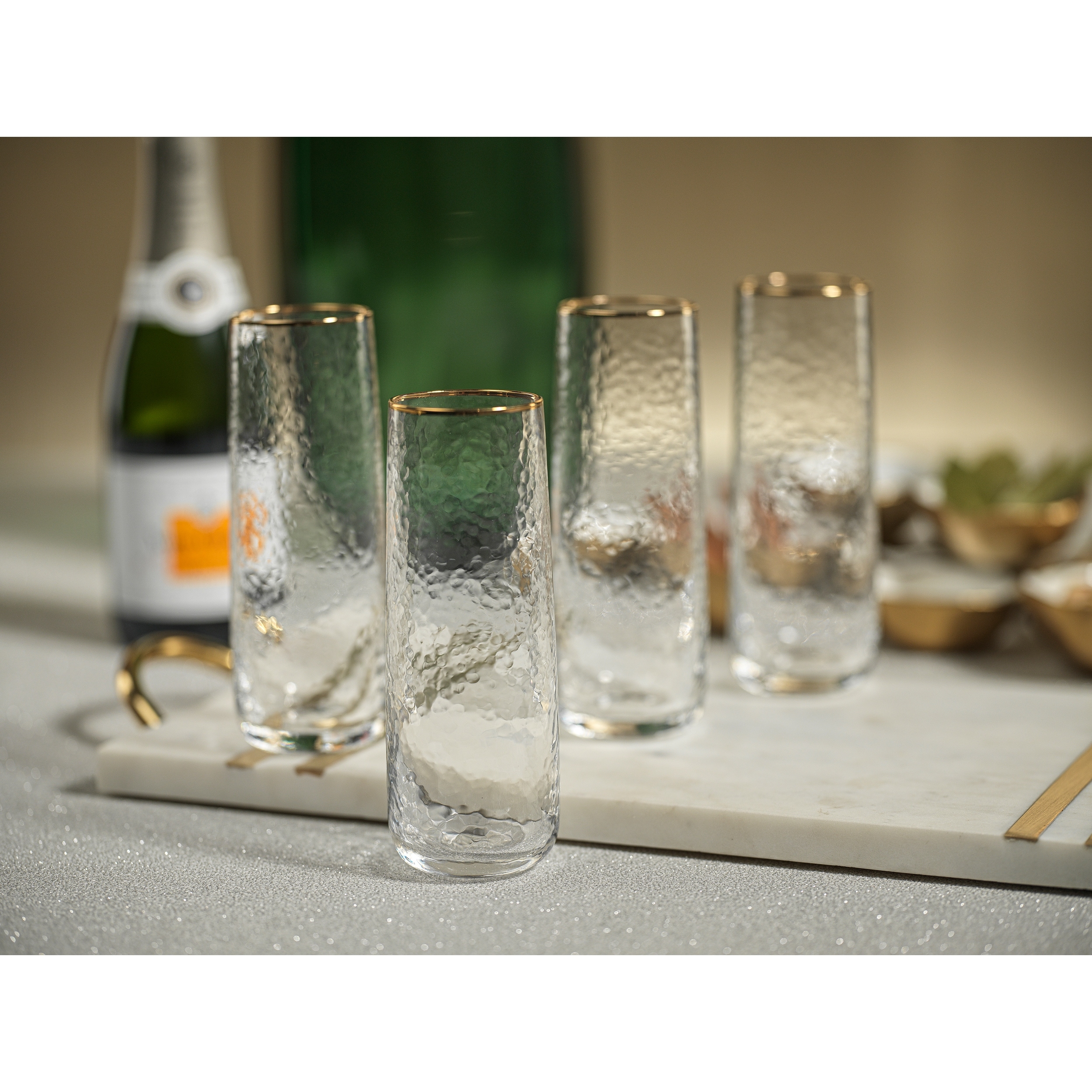 Reims Engraved Stemless Champagne Flutes, Set of 4 - Bed Bath & Beyond -  21290594