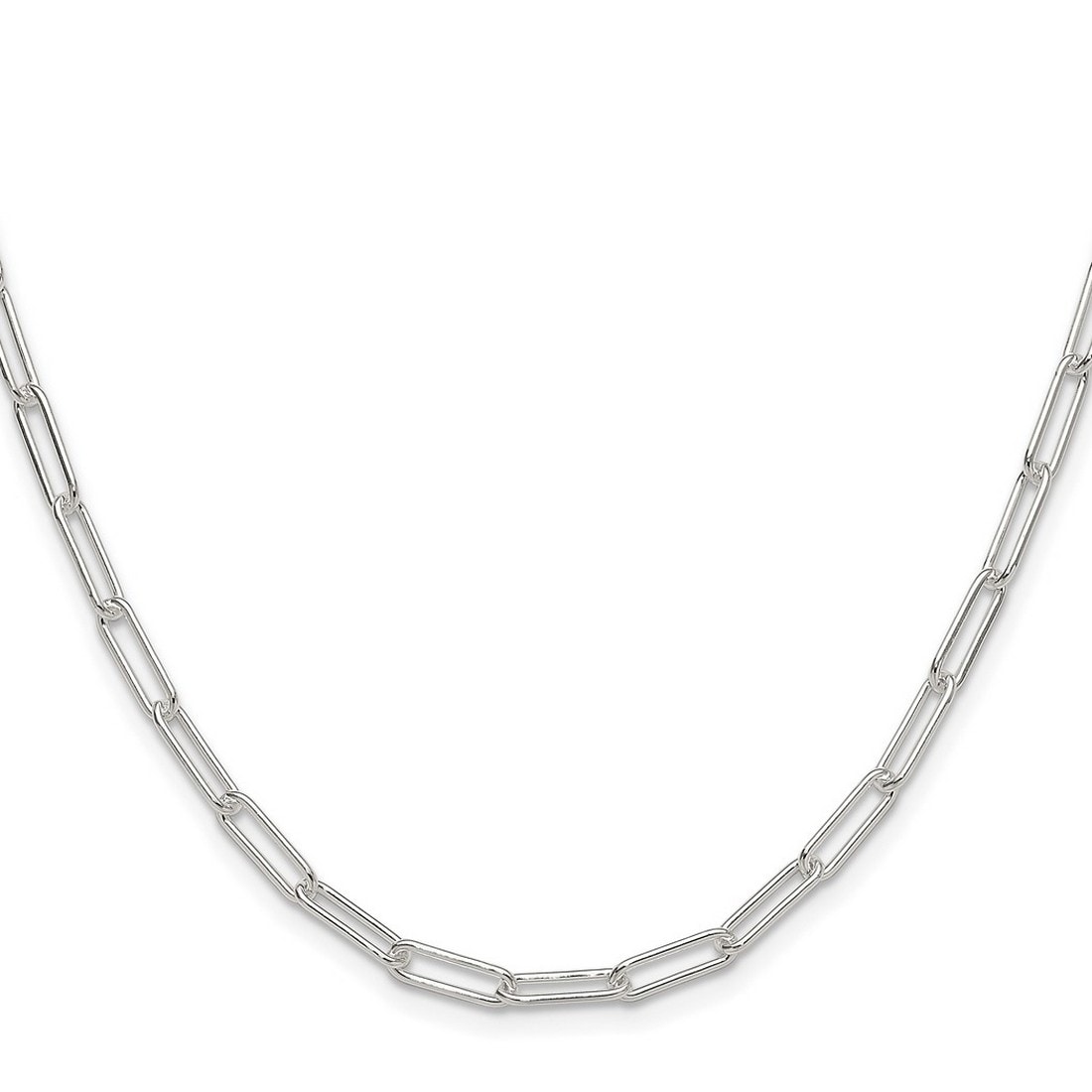 Curata 925 Sterling Silver Polished 3.5mm Paperclip Chain Necklace
