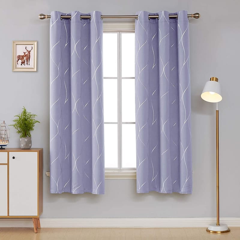 Deconovo Silver Line 42 Width Curtain Panel Pair (2 Panel)