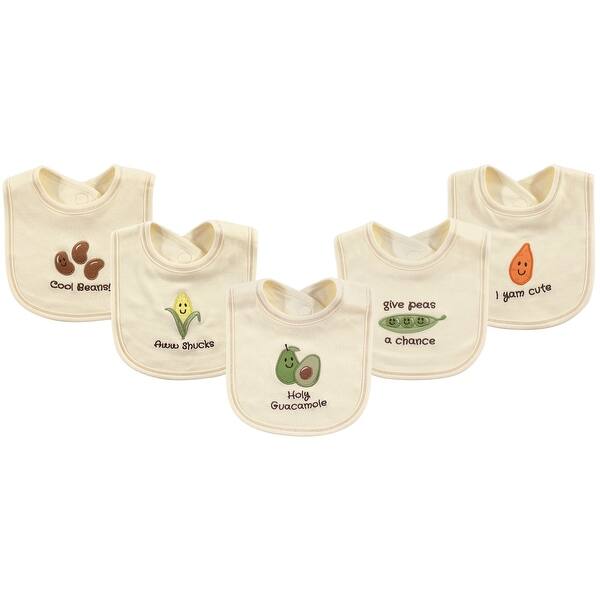 slide 1 of 1, Touched by Nature Baby Organic Cotton Bibs 5pk, Guacamole, One Size - Guacamole - One Size One Size - Guacamole