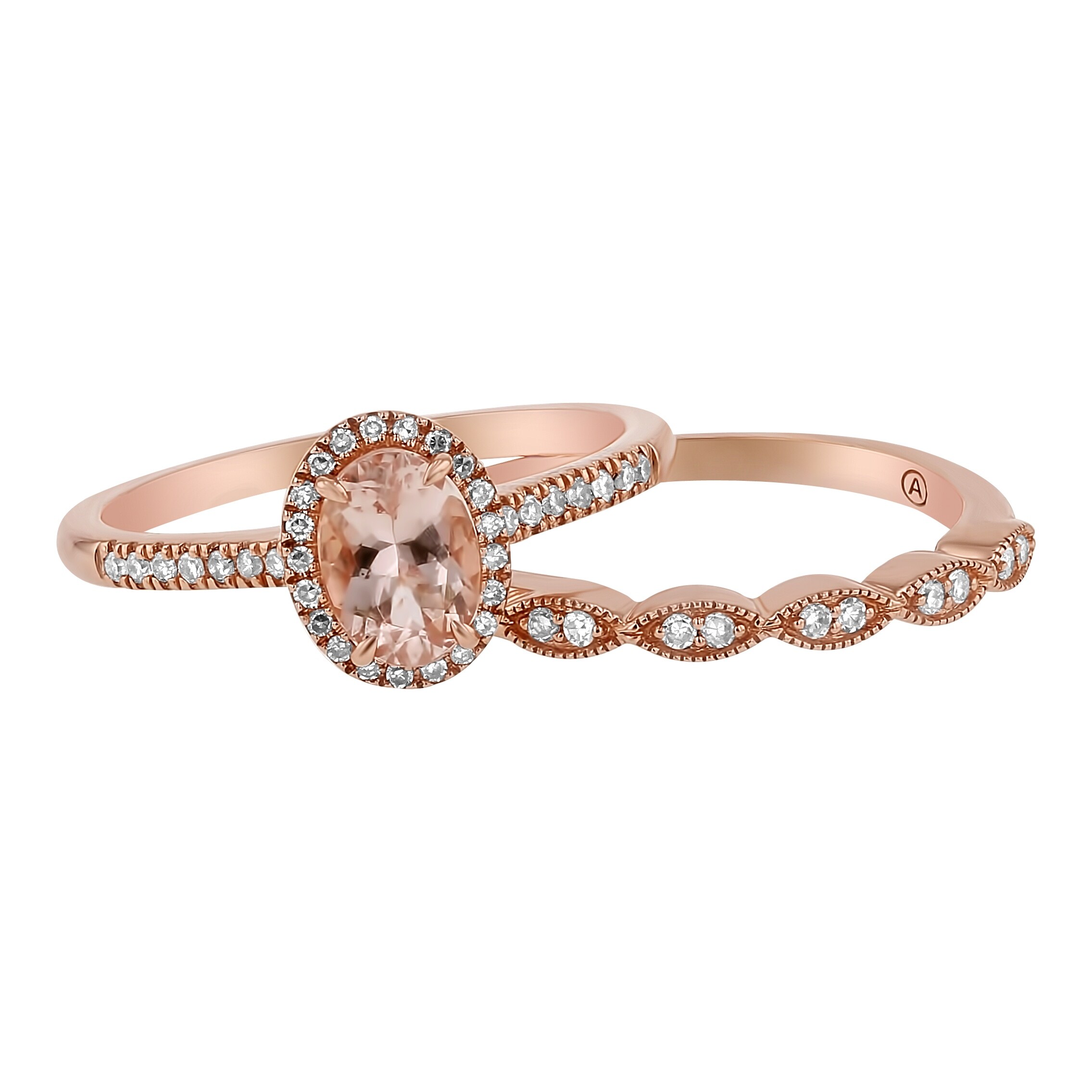 rose gold morganite wedding band