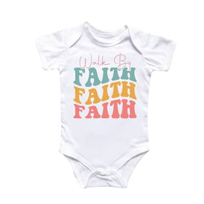 Faith Hippie Rertro - Baby Boy Girl Clothes Infant Bodysuit Funny Cute Newborn