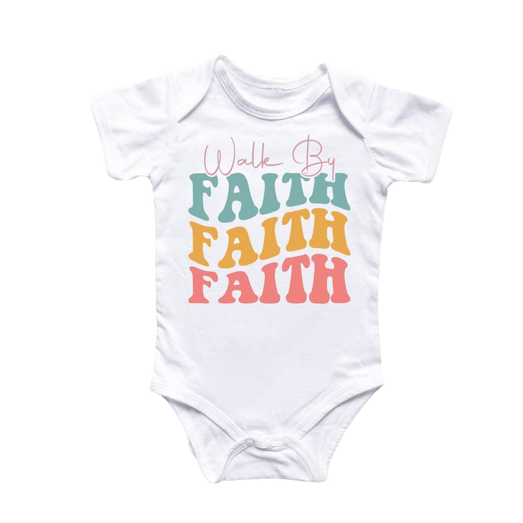 Faith Hippie Rertro - Baby Boy Girl Clothes Infant Bodysuit Funny Cute Newborn