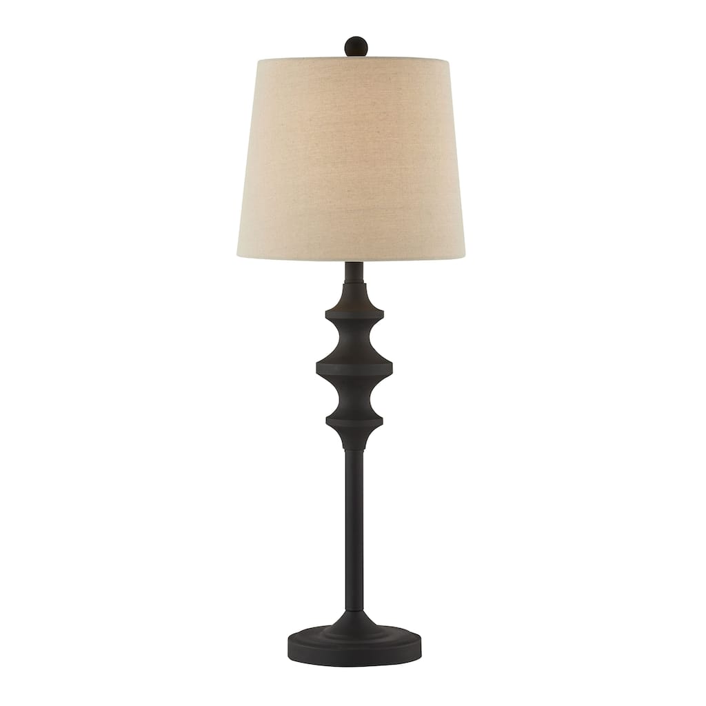 Brandon 33" Buffet Lamps with Linen Shade, Matte Black (Set of 2)