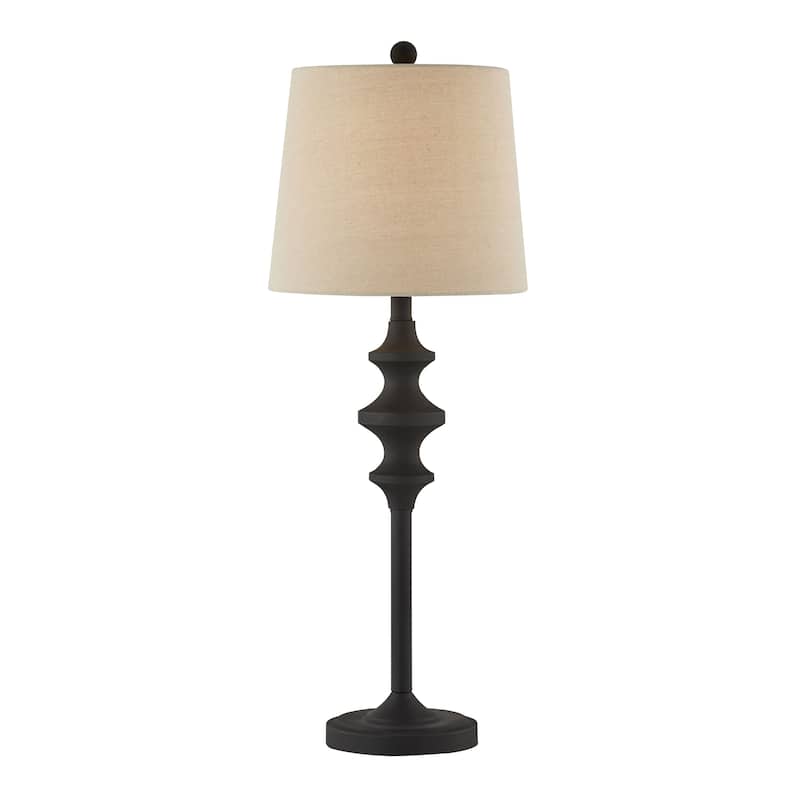 Brandon 33" Buffet Lamps with Linen Shade, Matte Black (Set of 2)