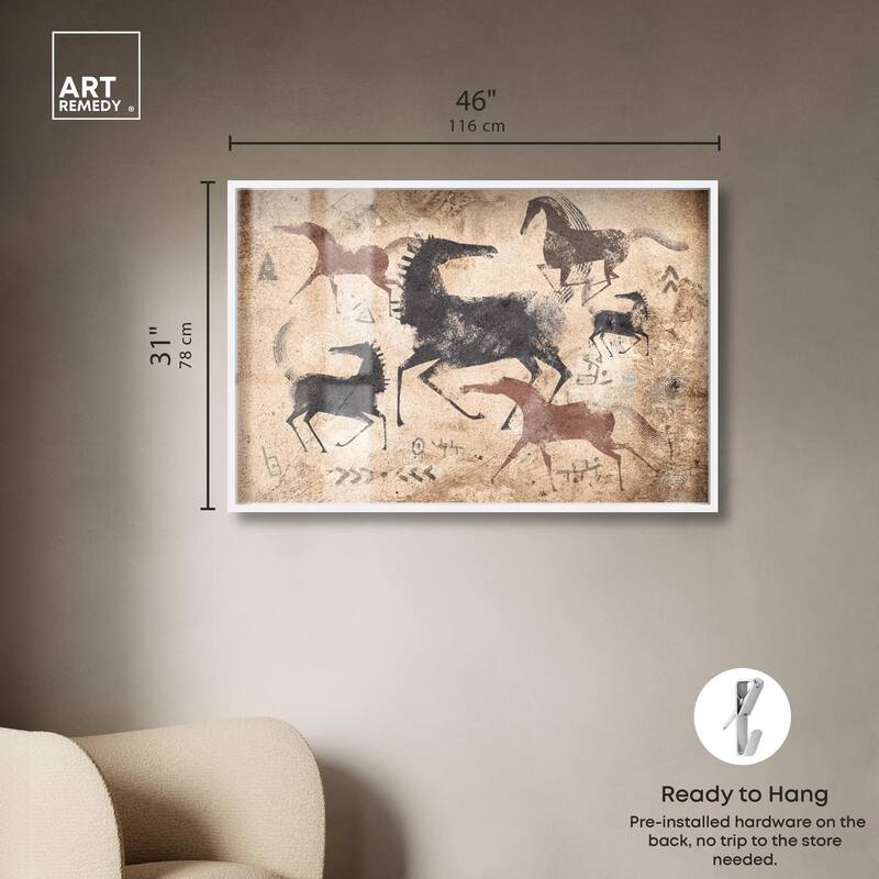 Cave Drawing Horses Shadowbox by Art Remedy